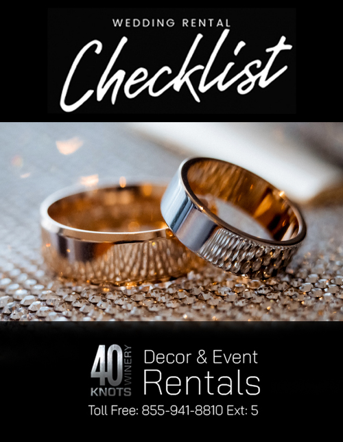 Wedding Checklist Cover with image of 2 gold rings on black background.