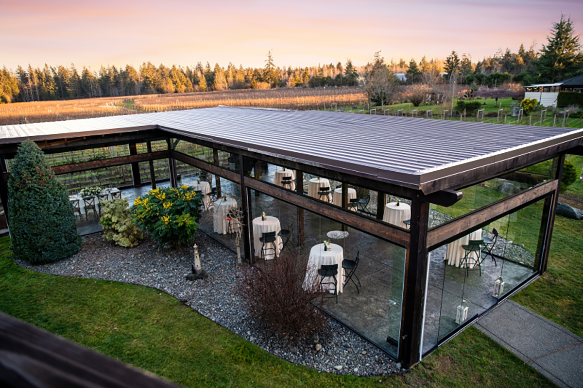 Image of 40 Knots Winery, Vineyard Terrace from Top view.