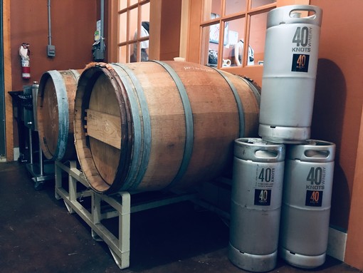 Image of two wooden wine casks.