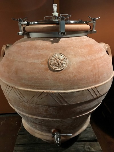 image of terracotta wine cask