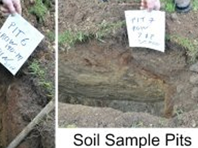 Image of soil sample pits.