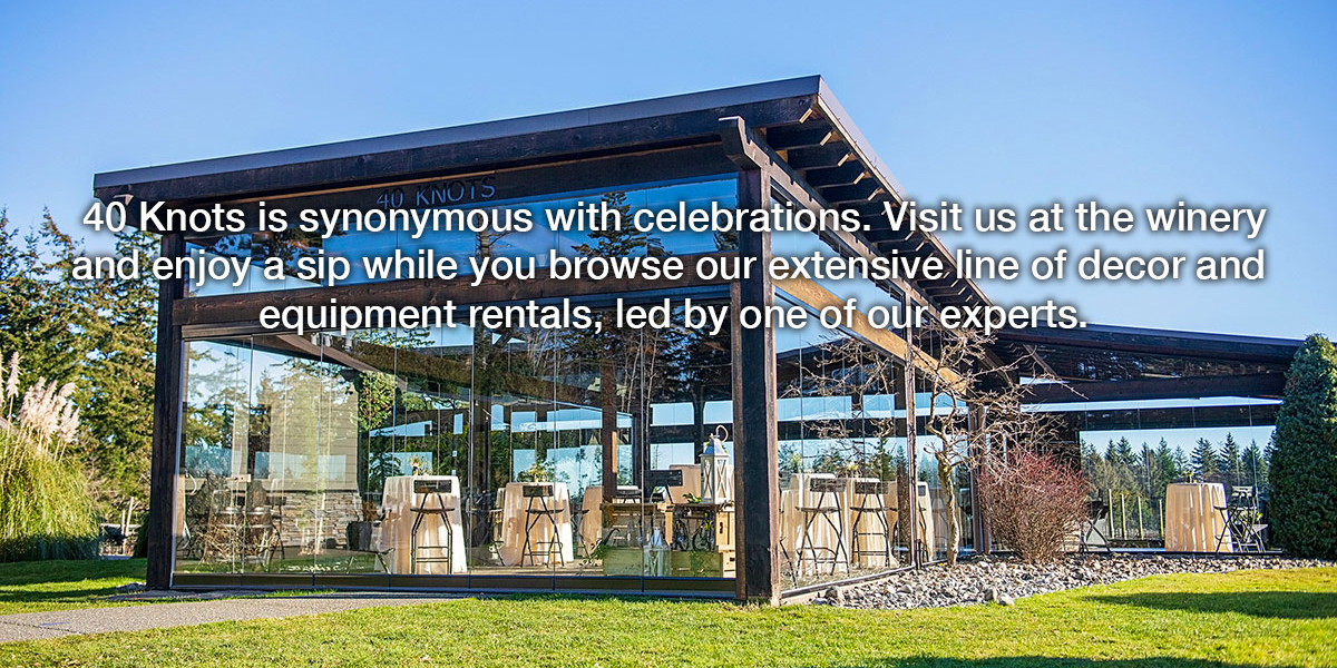 image of 40 Knots winery outdoor venue.