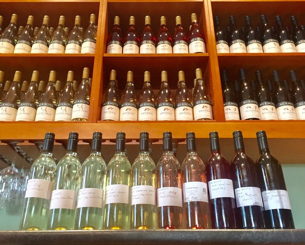 image of 40 knots wine bottles on shelves