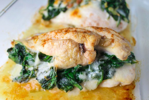 Stuffed Chicken Breast with White Wine Sauce