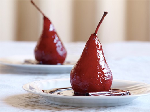 Stick Shaker Poached Pears